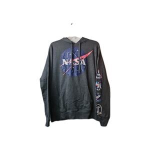 Nasa Logo Mens Fifth Sun Aerospace Hoodie Dark Gray Medium Long Sleeve